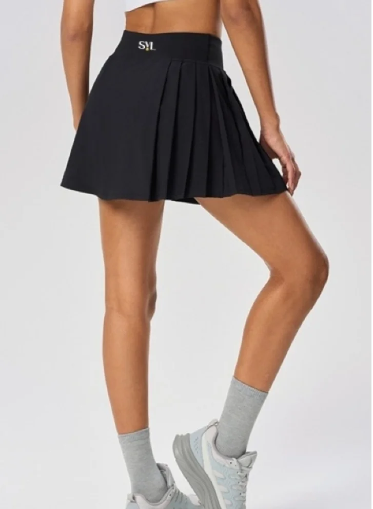 SVL  Padel & Tennis Skirt with Built-in Shorts and Pocket - Black - SVL for Women | Best Price UAE