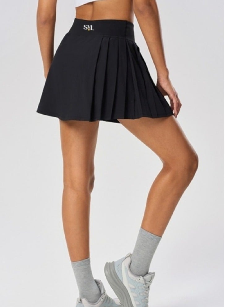 SVL Padel & Tennis Skirt with Built-in Shorts and Pocket - Black - SVL - Image 4