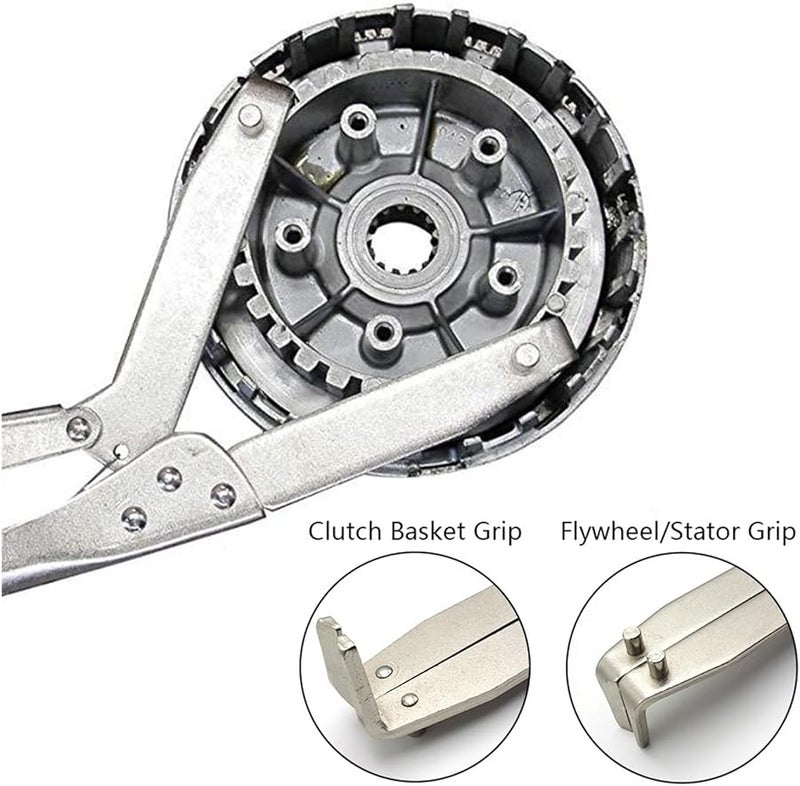 Universal Motorcycle Clutch Pliers Holding Wrench Flywheel Puller Repair Tool Set - Image 5