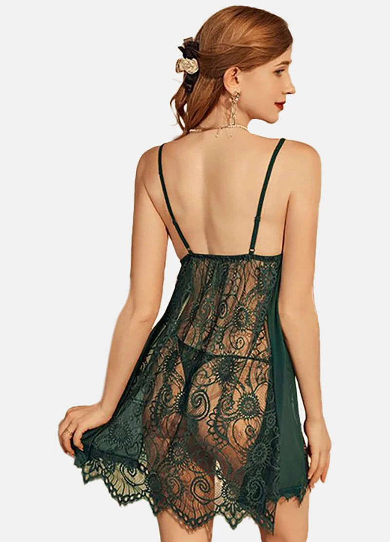 YUNIQEE Teal Solid Babydoll