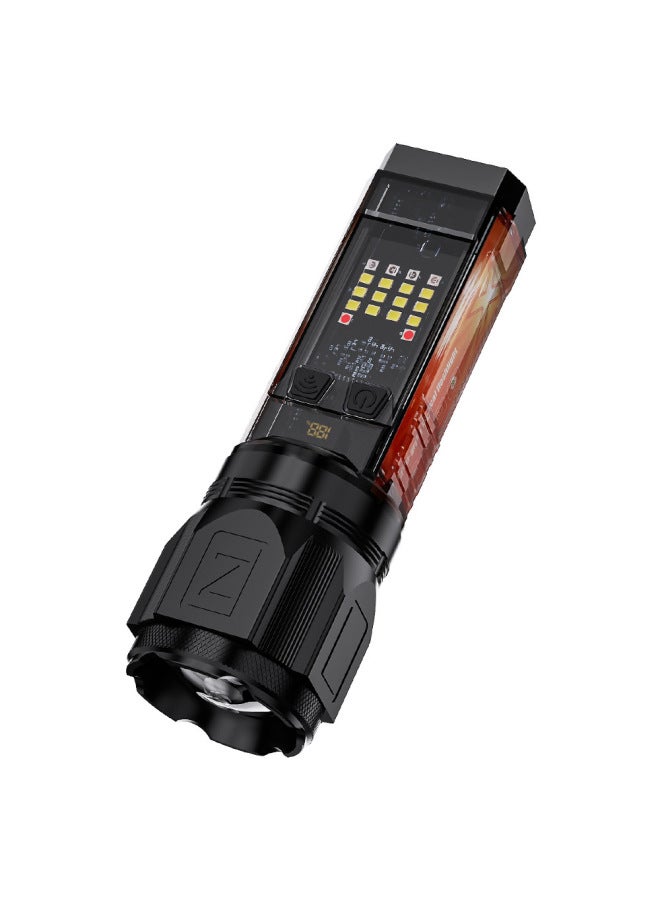 Cross-border White Laser Flashlight USB Charging Long-range Zoom Multifunctional LED Emergency Solar Flashlight Waterproof 