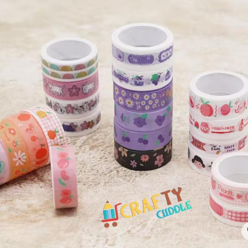 Crafty Cuddle Washi Tape Set of 30 Rolls – White & Gold Decorative Japanese Masking Paper Tape for Scrapbooking, Journals, Planners, Card Making, Gift Wrapping & DIY Crafts - Image 3