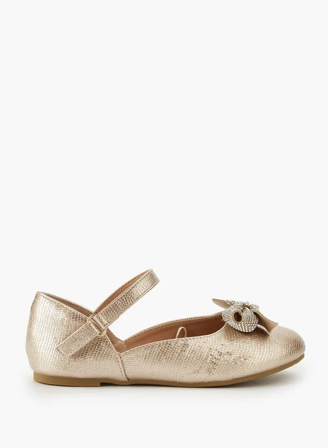 Celeste Girls Embellished Bow Ballerina Shoes