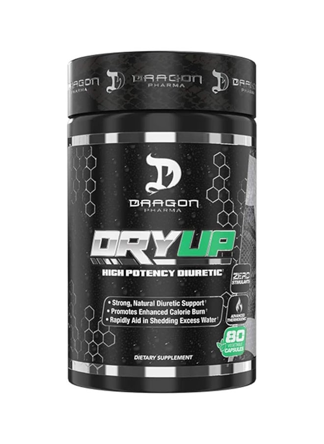 DRAGON PHARMA - Dryup, High Potency Diuretic & Thermogenic Matrix, Flexible Use, Stim-Free Supplement, Perfect 80 Capsules - Image 1
