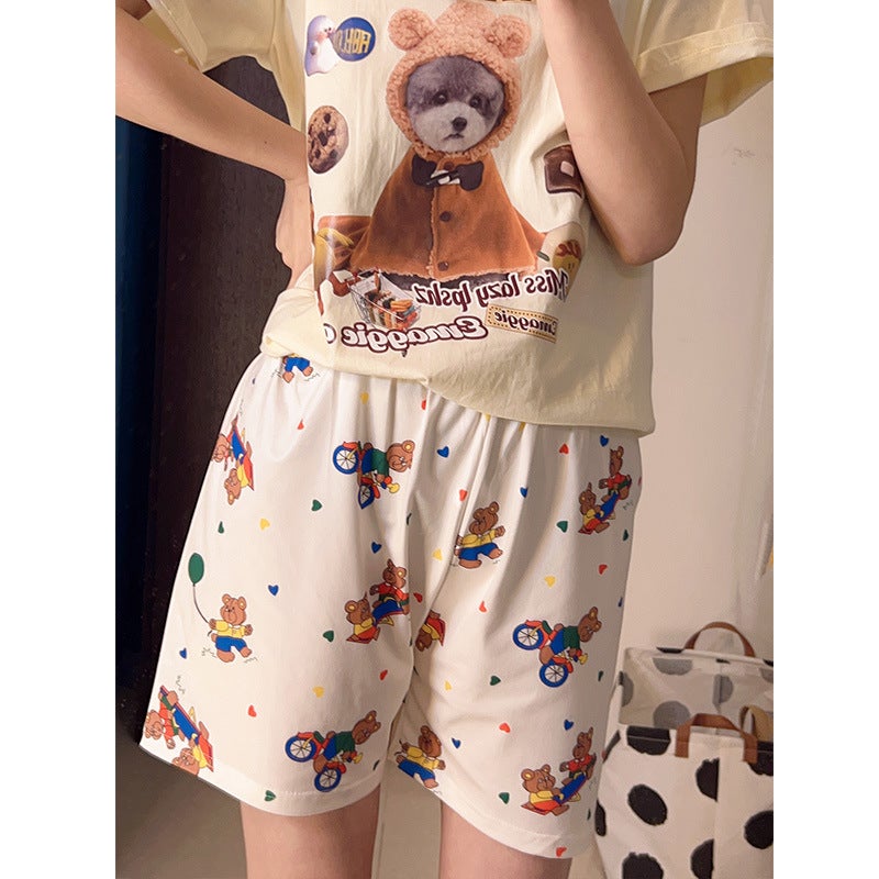Walking Pants! New Cartoon Pajama Pants Women'S Summer Loose Home Casual Shorts Summer Wearable Pants - Image 3