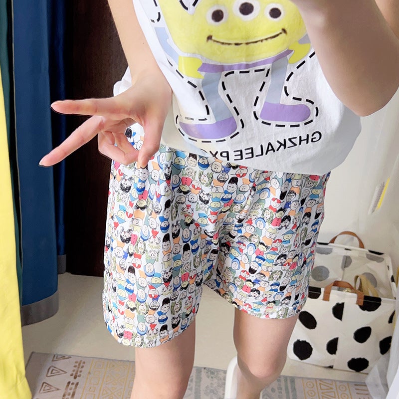 Walking Pants! New Cartoon Pajama Pants Women'S Summer Loose Home Casual Shorts Summer Wearable Pants - Image 4