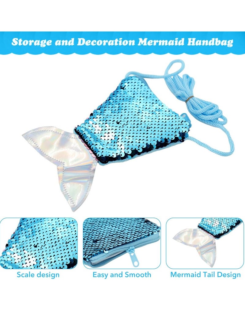 Mordely Mermaid Jewellery Sets,Kids jewellery Sets for Little Girls,Children Jewelry Sets Include Handbag Necklace Bracelets,Princess Costume Play Pretend Dress Up Party Favors  - Image 3