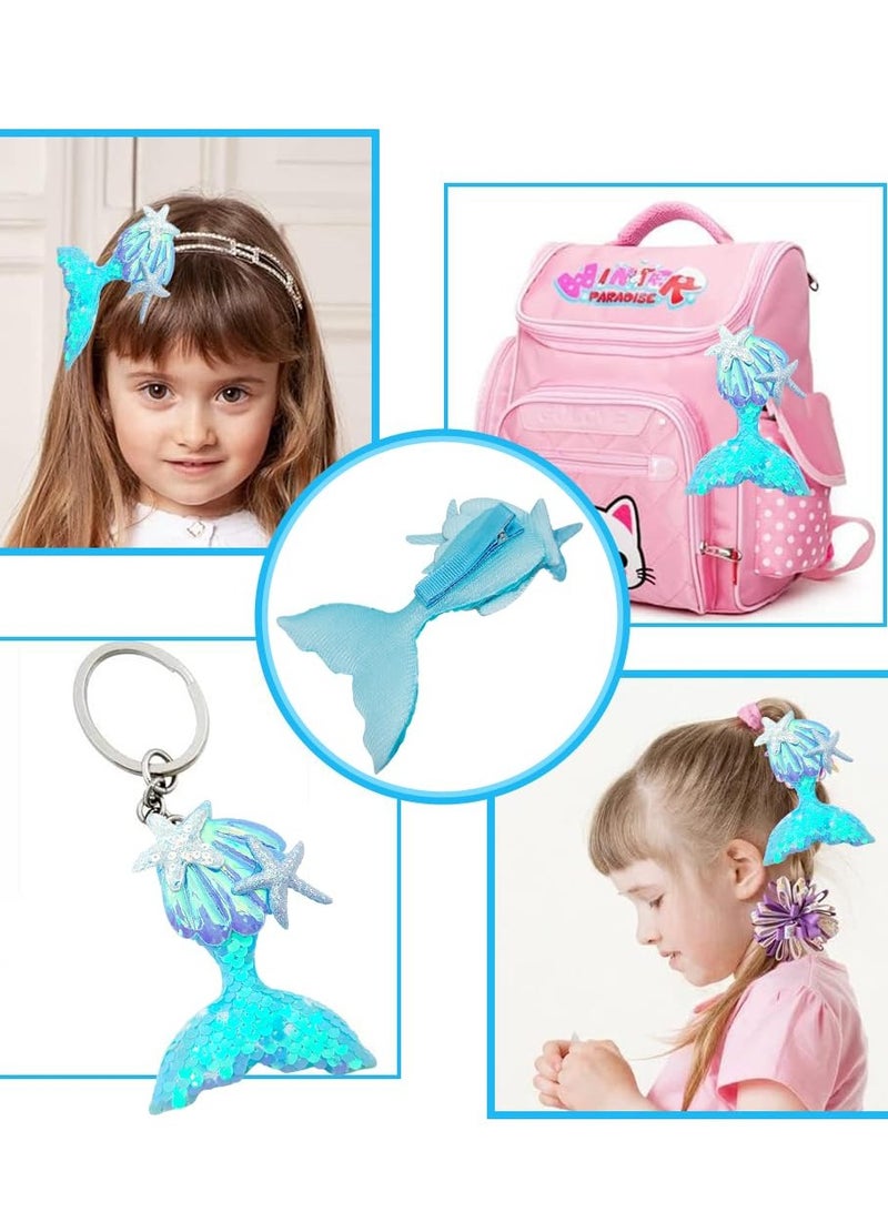 Mordely Mermaid Jewellery Sets,Kids jewellery Sets for Little Girls,Children Jewelry Sets Include Handbag Necklace Bracelets,Princess Costume Play Pretend Dress Up Party Favors  - Image 4