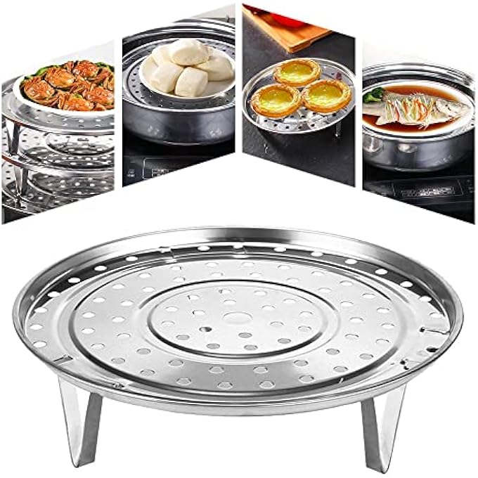 WUZIA 2Pcs Stainless Steel Steamer Basket Egg Rack Set Durable Kitchen Dining Pot Accessories For Efficient Cooking - Image 5