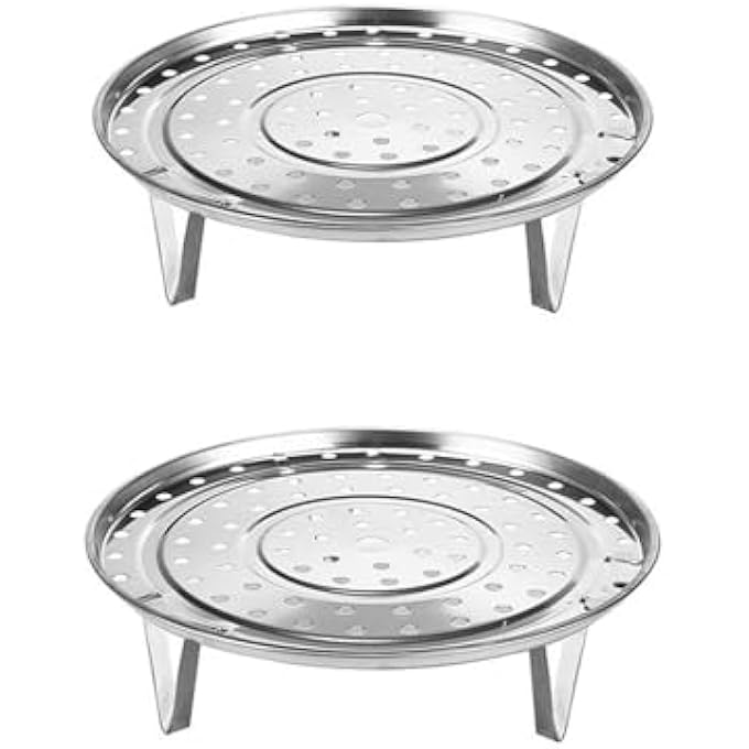 WUZIA 2Pcs Stainless Steel Steamer Basket Egg Rack Set Durable Kitchen Dining Pot Accessories For Efficient Cooking - Image 2