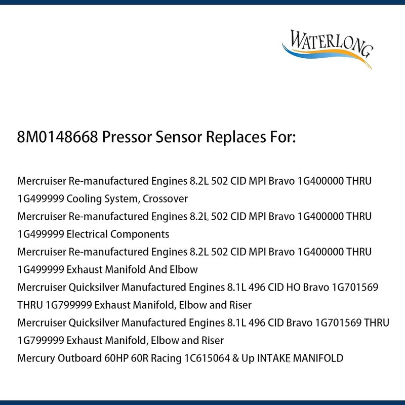 WATERLONG Water Temperature Sensor 8M0148668 for MERCURY 30-300HP - Image 2