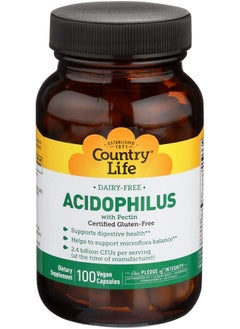 Dairy Free Acidophilus With Pectin 2.4 Billion Cfus 100 Vegan Capsules Certified Gluten Free Certified Vegan