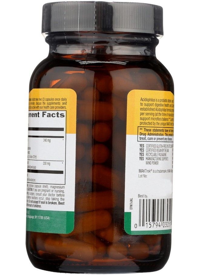 Country Life - Dairy Free Acidophilus With Pectin 2.4 Billion Cfus 100 Vegan Capsules Certified Gluten Free Certified Vegan - Image 1