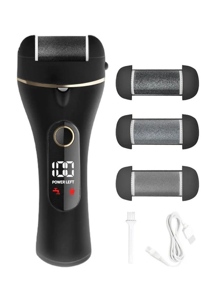 إم دي اتش إل حلا للعناية بالقدمين: جهاز الباديكير الكهربائي قابل لإعادة الشحن مع 3 رؤوس طحن من رمل الكوارتز، تصميم مقاوم للماء، ضبط سرعتين، تدليك الأسطوانة 360°، بطارية ذات سعة كبيرة، عرض LED - وداعًا للجلد الميت - Image 1