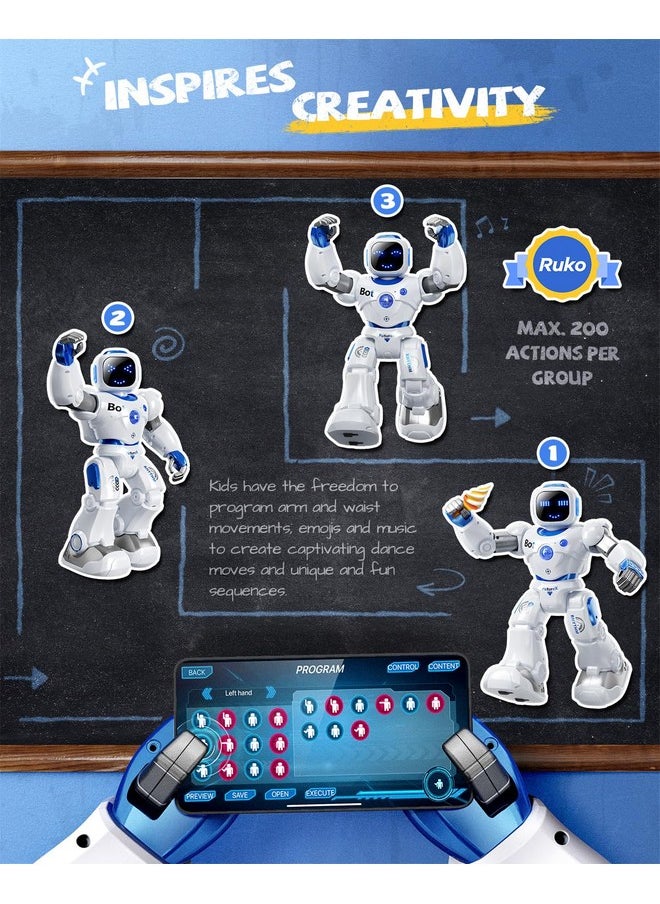 RUKO Ruko 1088 Smart Robots for Kids, Large Programmable Interactive RC Robot with Voice Control, APP Control, Present for 4 5 6 7 8 9 Years Old Kids Boys and Girls  - Image 4
