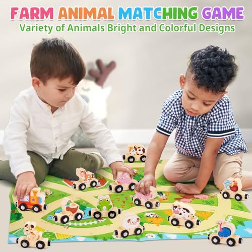 KMTJT Montessori Wooden Train Toy for 1 2 3 Years Old Toddlers 12 Magnetic Animals Train Kids Box STEM Educational Toy with Game Map 1st 2nd Birthday for Boys Girls - Image 5
