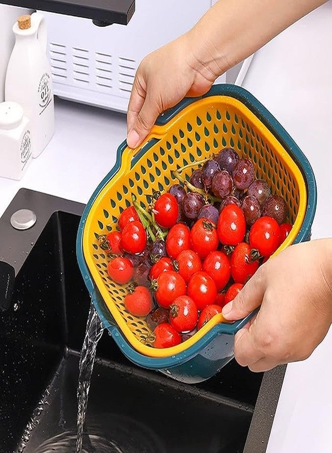 FIKKANI 6 pic Multi-Layer Vegetable Washing Baskets in The Kitchen Fruit Baskets Multi-Layer Stackable Plastic Vegetable Sinks, Soaking and Washing Fruits and Vegetables(Set of 1) - Image 5