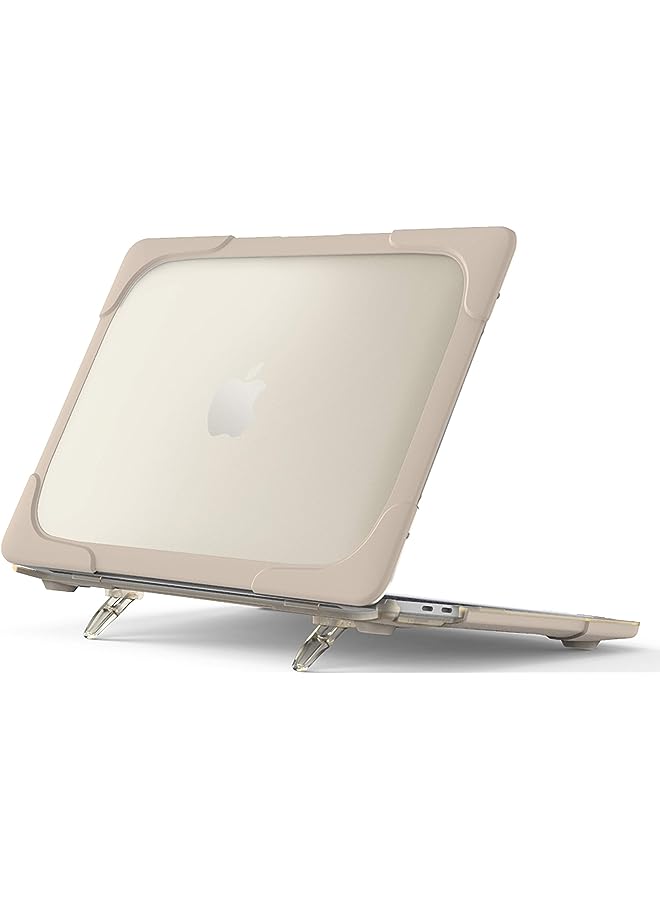 Procases Case for MacBook Pro 13 Inch 2022/2020 (A2338/A2251/A2289) Case Cover, Heavy Duty Thin Hard Shell Cover Stand Dual Layer Protective Case with Kickstand Khaki - Image 1