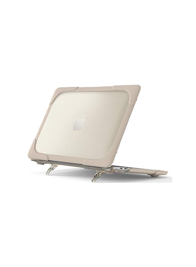 Procases Case for MacBook Pro 13 Inch 2022/2020 (A2338/A2251/A2289) Case Cover, Heavy Duty Thin Hard Shell Cover Stand Dual Layer Protective Case with Kickstand Khaki - Image 2