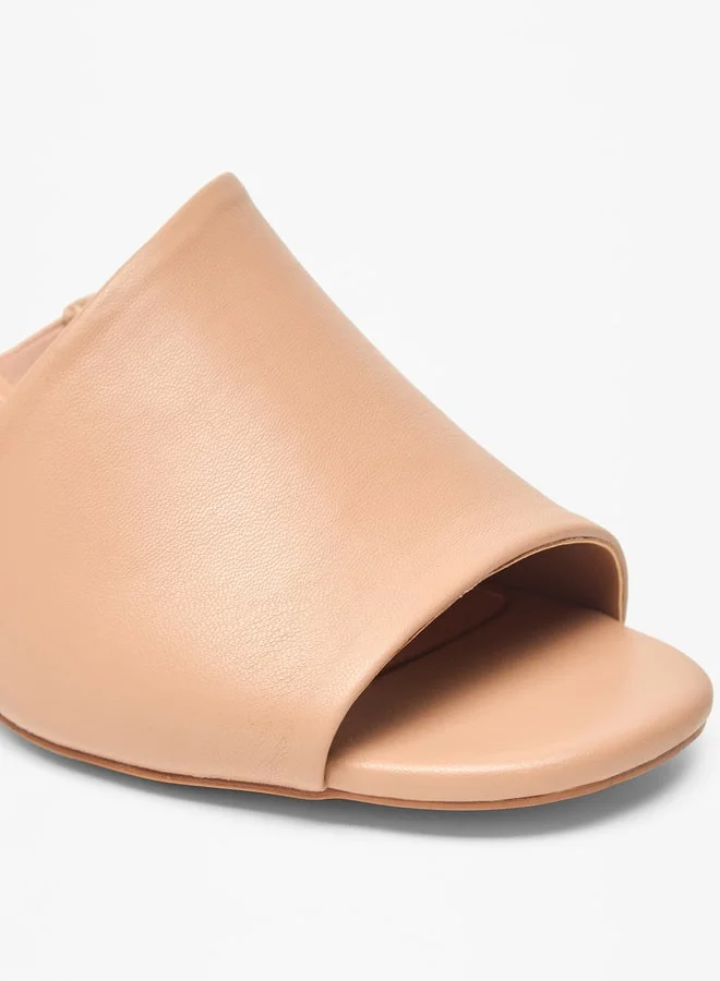 سيليست Women's Solid Slip-On Sandals with Block Heels