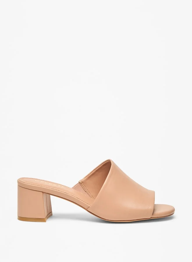 سيليست Women's Solid Slip-On Sandals with Block Heels