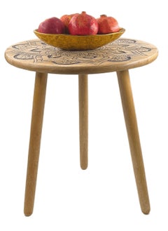 Souq DESIGNS Round Rustic Night Stand - Wooden Bamboo Accent Table for Bedroom, Bedside, Coffee Table, Living Room - Decorative Small foldable Side Tables for indoor outdoor Black  - Image 4
