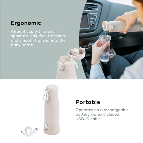 Babymoov Moov & Feed Portable Cordless Bottle Warmer – Instant Heat for Water, Formula, or Breast Milk, 11.5oz Capacity, Adjustable Temp, Fast USB Charging, Keeps Warm Up to 7 Hours - Image 4