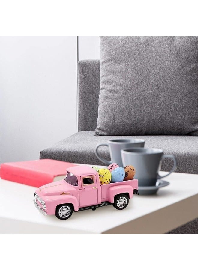 YimiBloss Easter Farm Pickup Truck Decor with Eggs, Mini Vintage Metal Diecast Farmhouse Pickup Happy Spring Farm Tiered Tray Decorations for Home Kitchen Table - Image 5