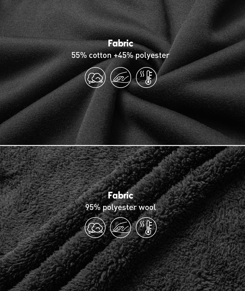 SCODI Hoodies for Men Heavyweight Fleece Sweatshirt - Full Zip Up Thick Sherpa Lined Hooded Sweatshirts Black Large - Image 5