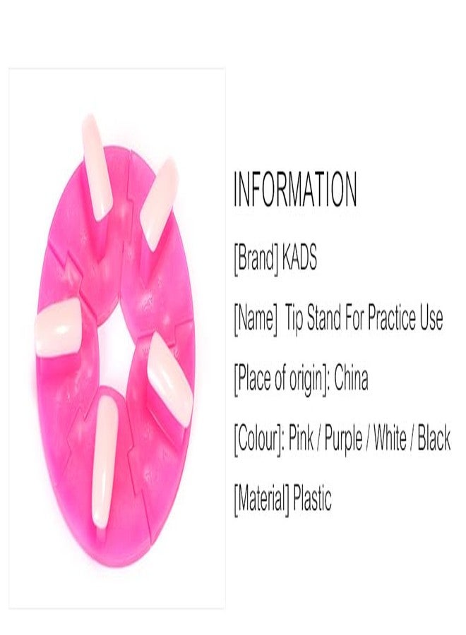 Rolabling Round Nail Display Stand False Nail Art Tips Display Holder with 5Pcs White Nails Tips Painting Press Nail Holder for Salon Manicurist DIY Training Supplies Red - Image 5