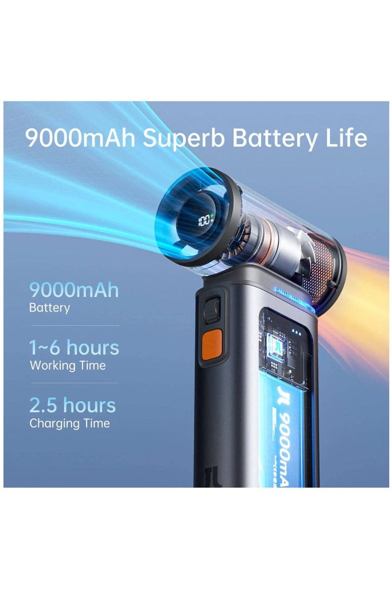 JISULIFE JisuLife Ultra1 Hand Fan, 19m/s Powerful Airflow, 75000 RPM Fan Speed, Built in AI Protection Chip, Triple Noise Reduction Technology, 100 Speed Gears, 9000mAh Battery Capacity, Light Brown | Ultra1  - Image 2
