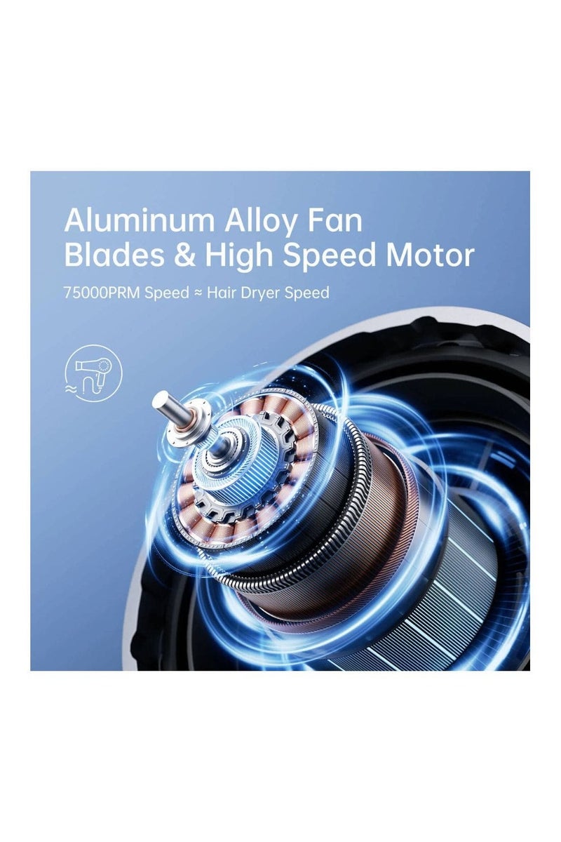 JISULIFE JisuLife Ultra1 Hand Fan, 19m/s Powerful Airflow, 75000 RPM Fan Speed, Built in AI Protection Chip, Triple Noise Reduction Technology, 100 Speed Gears, 9000mAh Battery Capacity, Light Brown | Ultra1  - Image 4