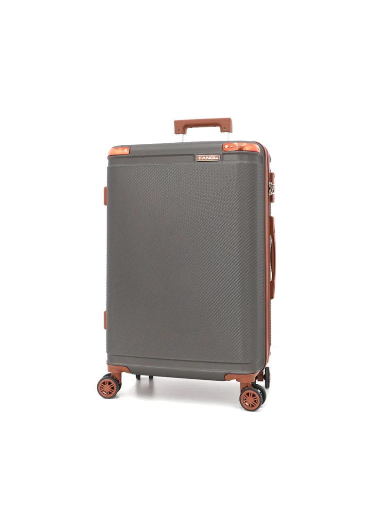 فانكل Hardshell Luggage Double Spinner Trolley Bag 4 Pieces Set,Grey (BC-14",S-20",M-24",L-28")
