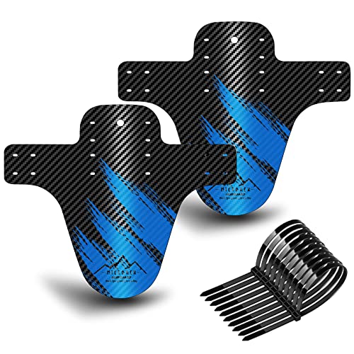 NICEDACK Bike Fender, 2PCS Adjustable MTB Mud Guard, Front and Rear Compatible Mudguards, Easy to Install, Fits 26", 27.5", 29" Fat Tire Bikes and All Disc Brake Bicycles (Blue) - Image 1