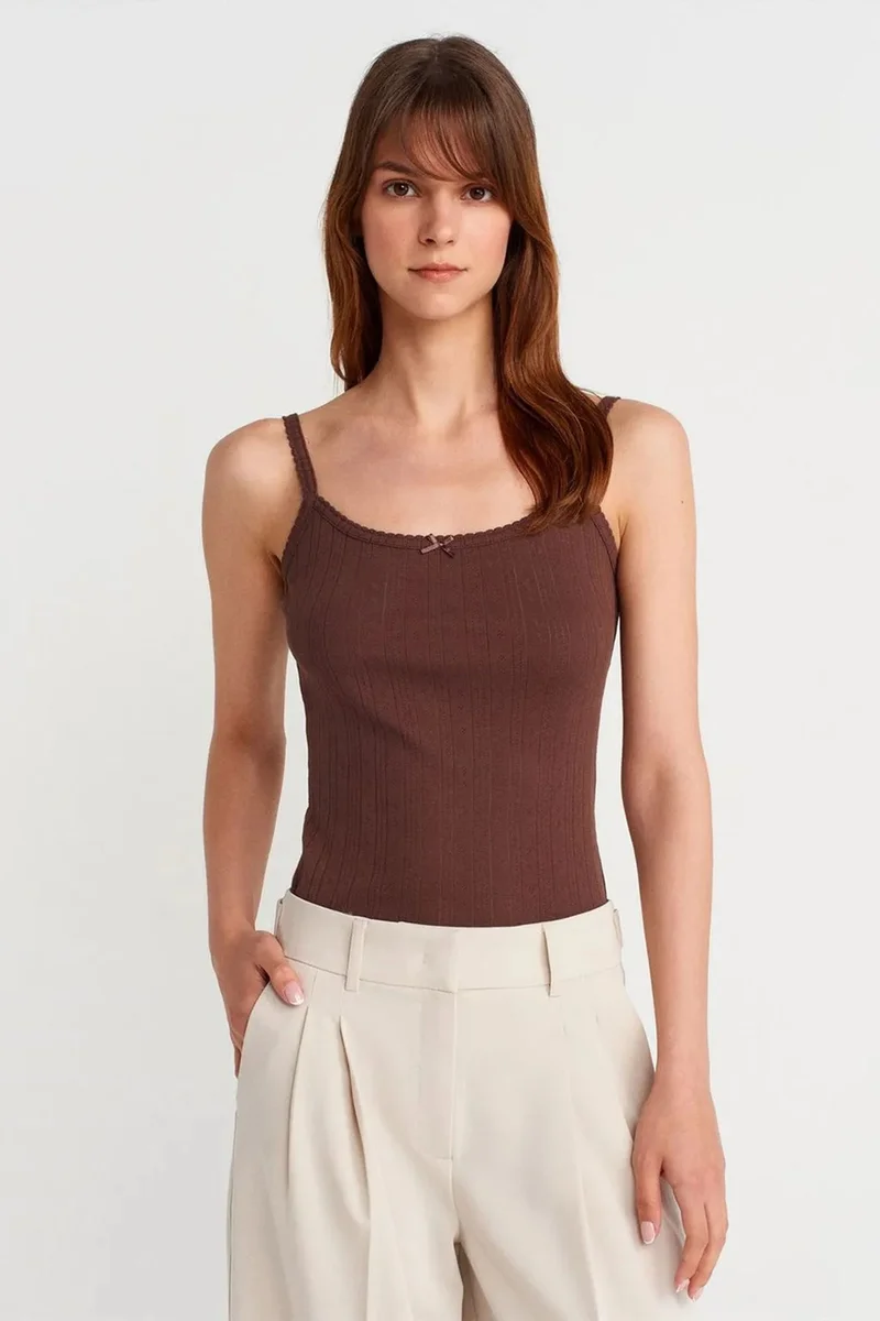 DILVIN Slim Fit Ribbed Cotton Cami Top