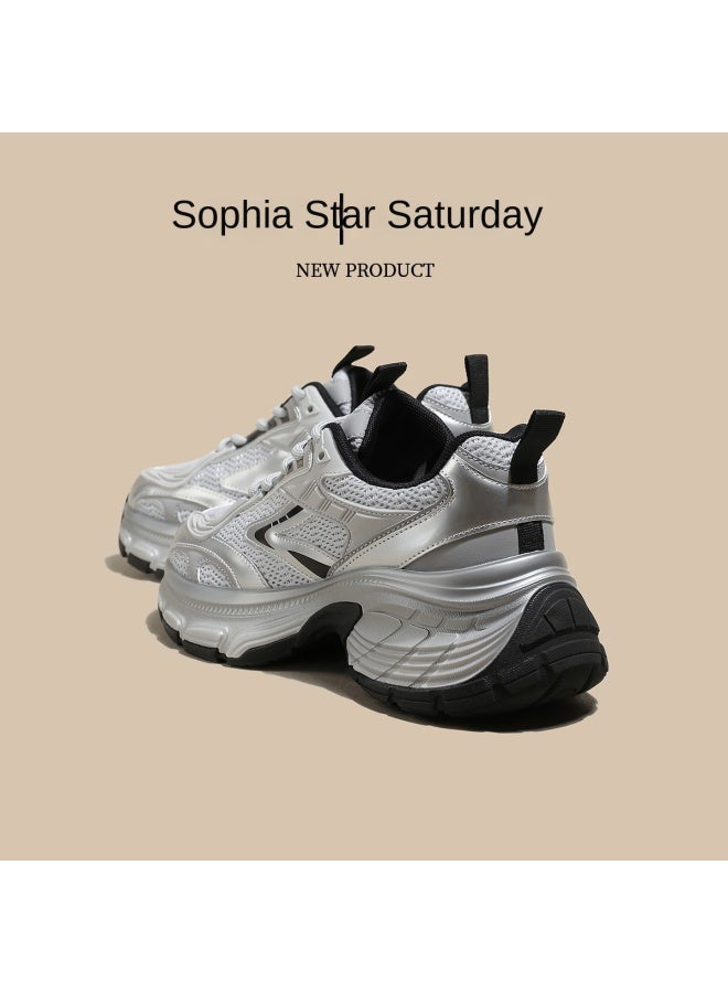 SAFIYA Saturday Women's Shoes Spring/autumn 2025 New Simple Sports Casual Shoes Women's Versatile Chunky Sneakers Platform Shoes - Image 3
