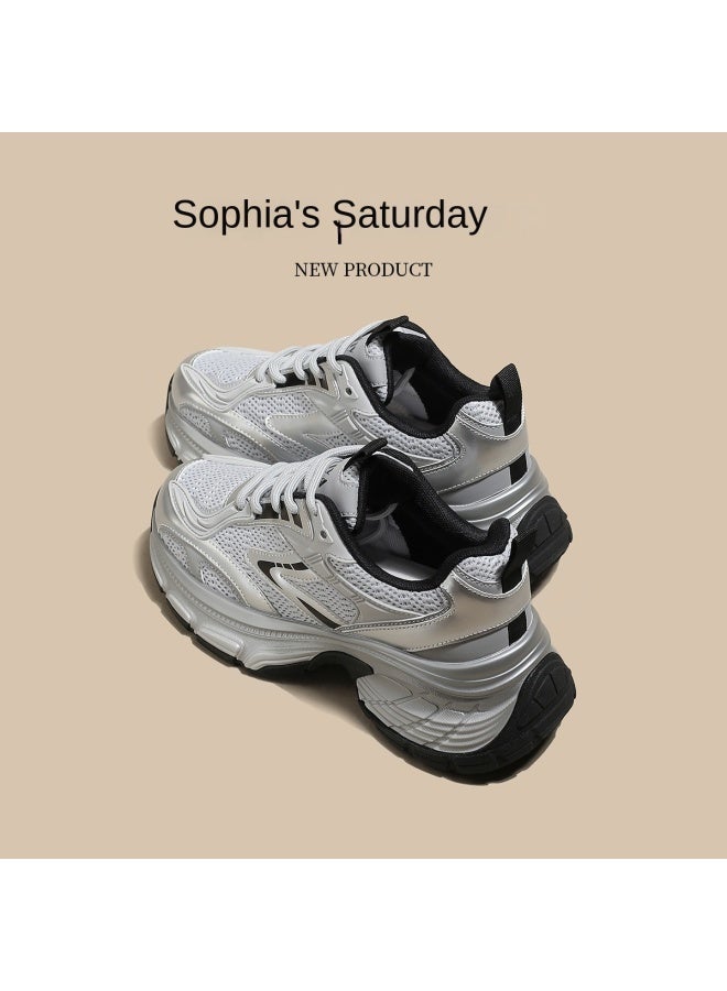 SAFIYA Saturday Women's Shoes Spring/autumn 2025 New Simple Sports Casual Shoes Women's Versatile Chunky Sneakers Platform Shoes - Image 4
