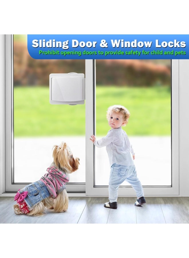 Sliding Door Lock, 2 Pack Child Safety Sliding Glass Door Lock for Sliding Glass Doors, Sliding Windows, Sliding Closet, etc. Easy to Installation Provides More Security for Your Baby and Pets - Image 4