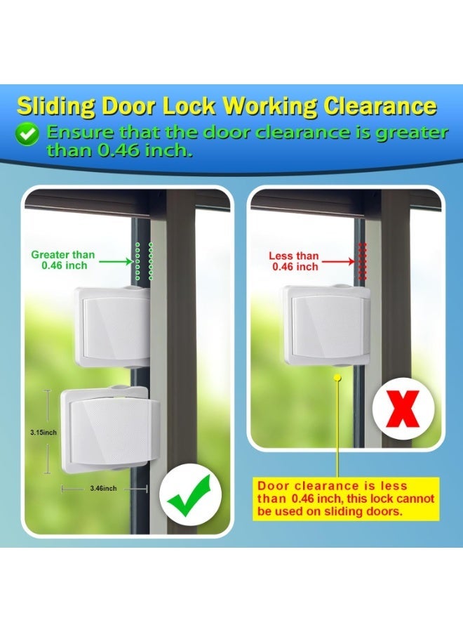 Sliding Door Lock, 2 Pack Child Safety Sliding Glass Door Lock for Sliding Glass Doors, Sliding Windows, Sliding Closet, etc. Easy to Installation Provides More Security for Your Baby and Pets - Image 2