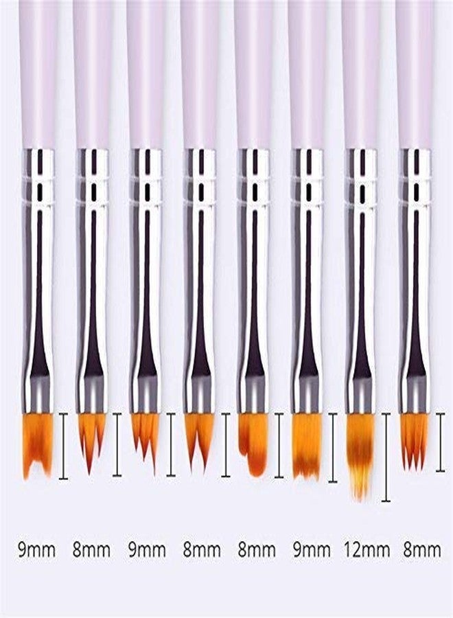 TRUEGOOD 8 Pcs Nail Brush Pen Premium Upgrade Wood Handle, Gradient Painting Brush Set UV Gel Flower Drawing Pen Purple Wood Handle Manicure Nail Art Polish Pen Tool, Valentine's Day present (8 amazing nail brushes) - Image 4