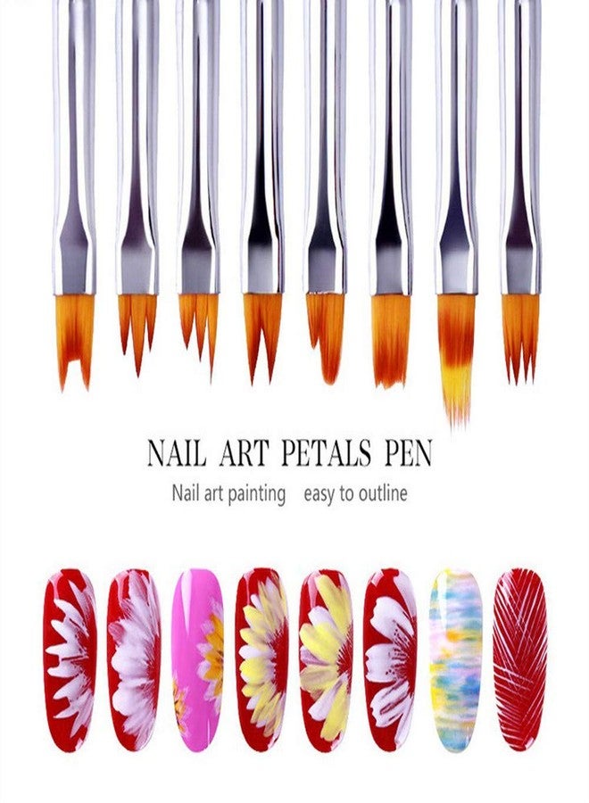TRUEGOOD 8 Pcs Nail Brush Pen Premium Upgrade Wood Handle, Gradient Painting Brush Set UV Gel Flower Drawing Pen Purple Wood Handle Manicure Nail Art Polish Pen Tool, Valentine's Day present (8 amazing nail brushes) - Image 1