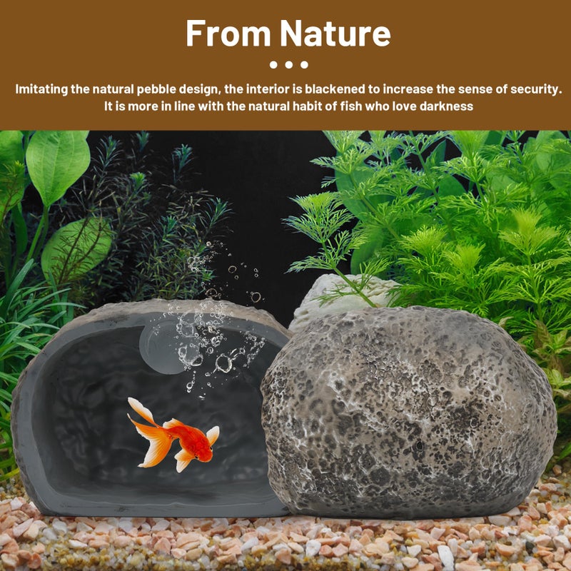 Esdallina Upgraded Magnetic Detachable Aquarium Hideaway Rock Cave to Check Your Aquatic Pets to Breed, Play and Rest Safe and Non-Toxic Resin Fish Tank Viewing Hideout Ornaments - Image 5