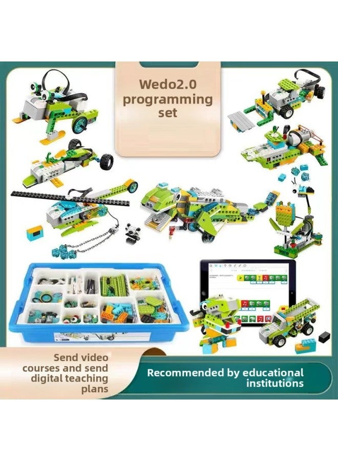 Wedo2.0 Programming Robot Early Education Puzzle Assembled Building Blocks Toy Set Wholesale-Color:Building Block Bag + Electronic Parts + Box - Image 3