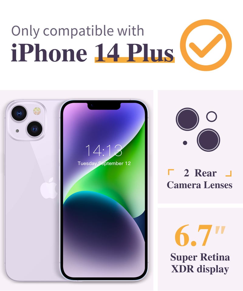 GVIEWIN for iPhone 14 Plus Case Floral, with Screen Protector&Camera Lens Protector,[Non Yellowing] Soft Shockproof Clear Phone Protective Cover Women, Flower Pattern Design 6.7"(Floratopia/Colorful) - Image 2