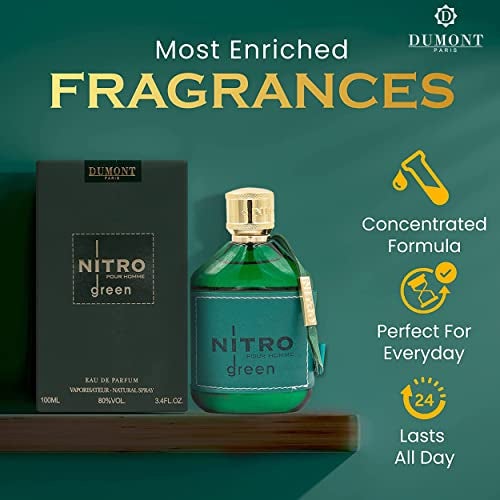 Dumont Nitro Green Eau De Parfum - Vibrant Weekend Fragrance - 3.4 Fl Oz - Image 2