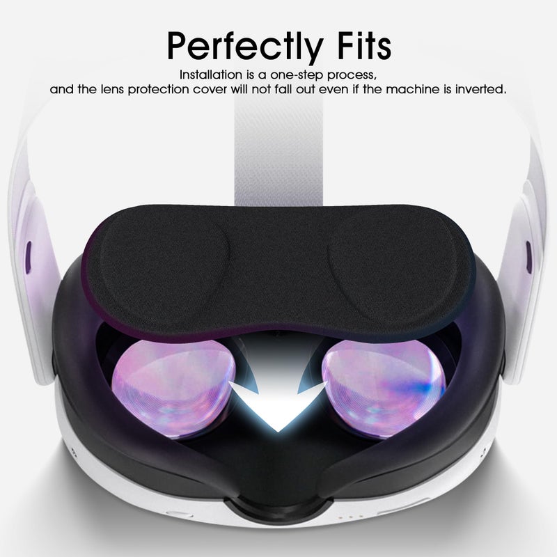 Orzero (1 Pack) VR Lens Protector Cover Compatible for Quest 3S, Quest 3/2/1, Valve Index, PICO 3/4/4 pro/4 Ultra, Dust Proof Washable Protective Sleeve Sunlight Blocking Anti-Scratch - Black - Image 5