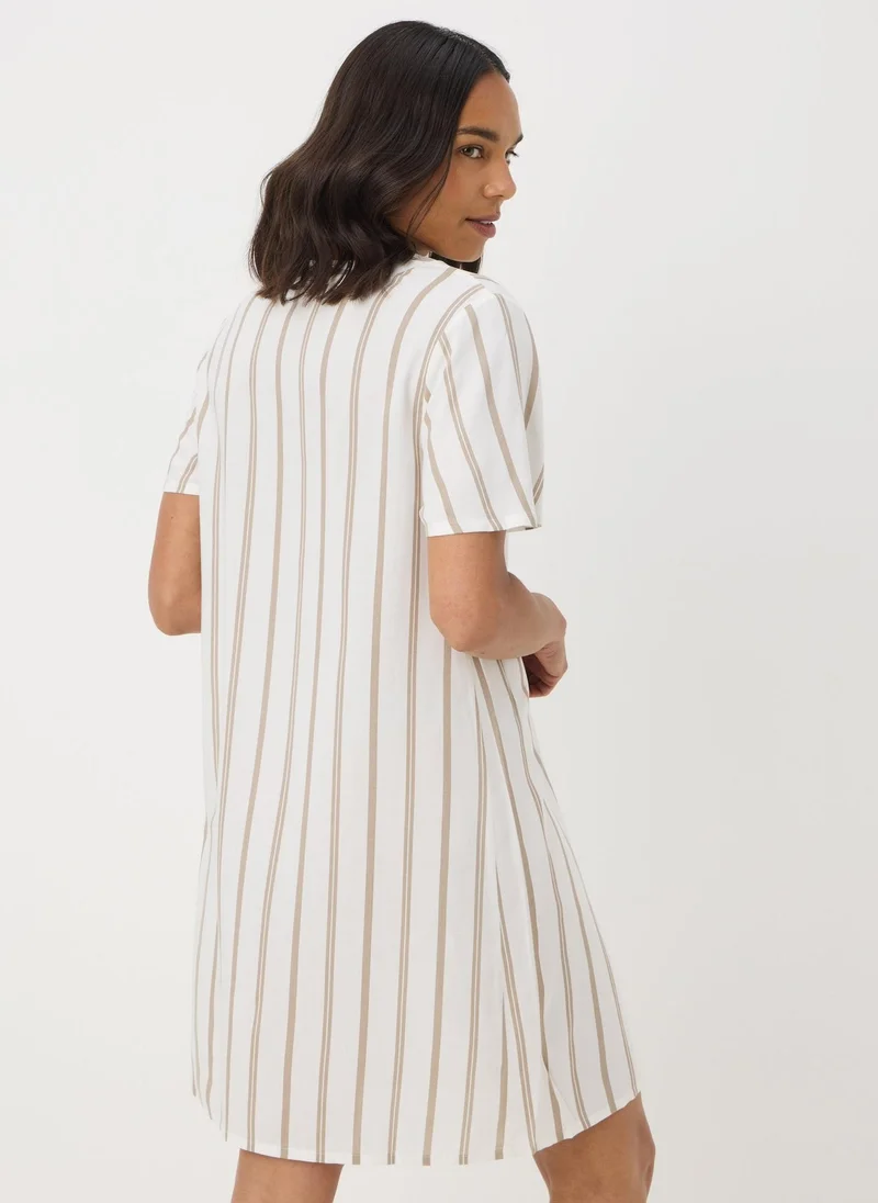 Matalan Taupe Stripe Popover Tunic