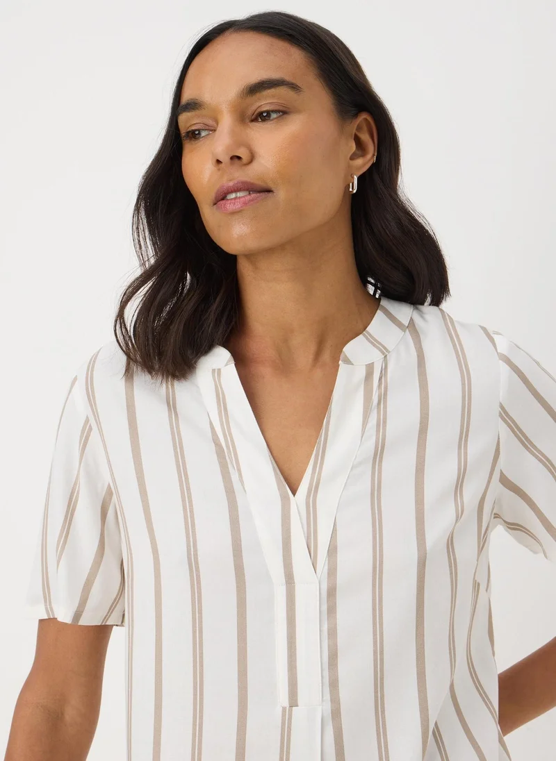 Matalan Taupe Stripe Popover Tunic