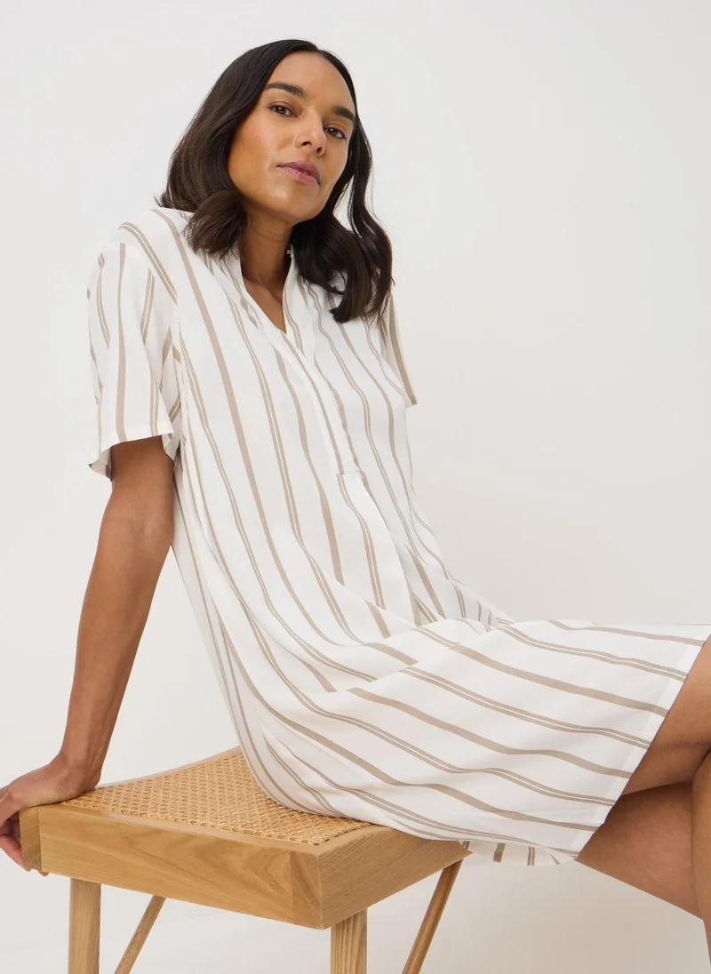 Matalan Taupe Stripe Popover Tunic