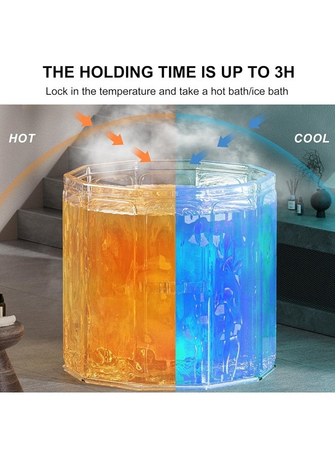 حوض استحمام ثلجي محمول قابل للطي للرياضيين، يستعيد عضليًا سريعًا، علاج بالماء البارد، حوض استحمام ثلجي مناسب للاستخدام المنزلي والرياضي في الهواء الطلق، بسعة كبيرة، سريع الفتح دون الحاجة إلى تركيب. - Image 3